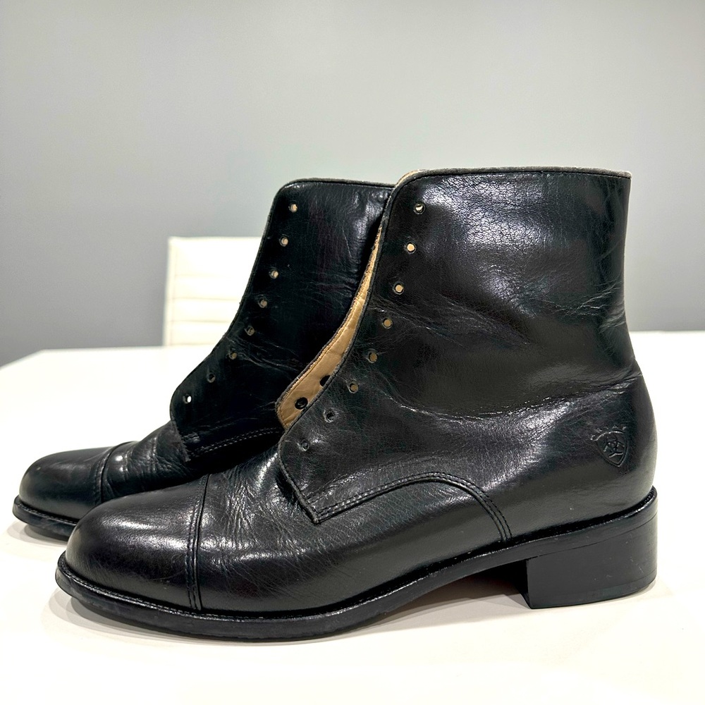 Ariat Paddock Boots Black Leather Lace Up Equestrian Riding Shoes Womens Size 7B